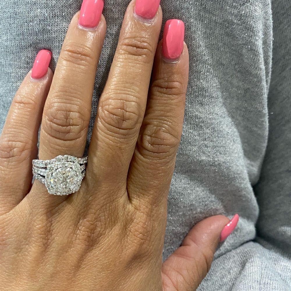 14k white gold diamond ring